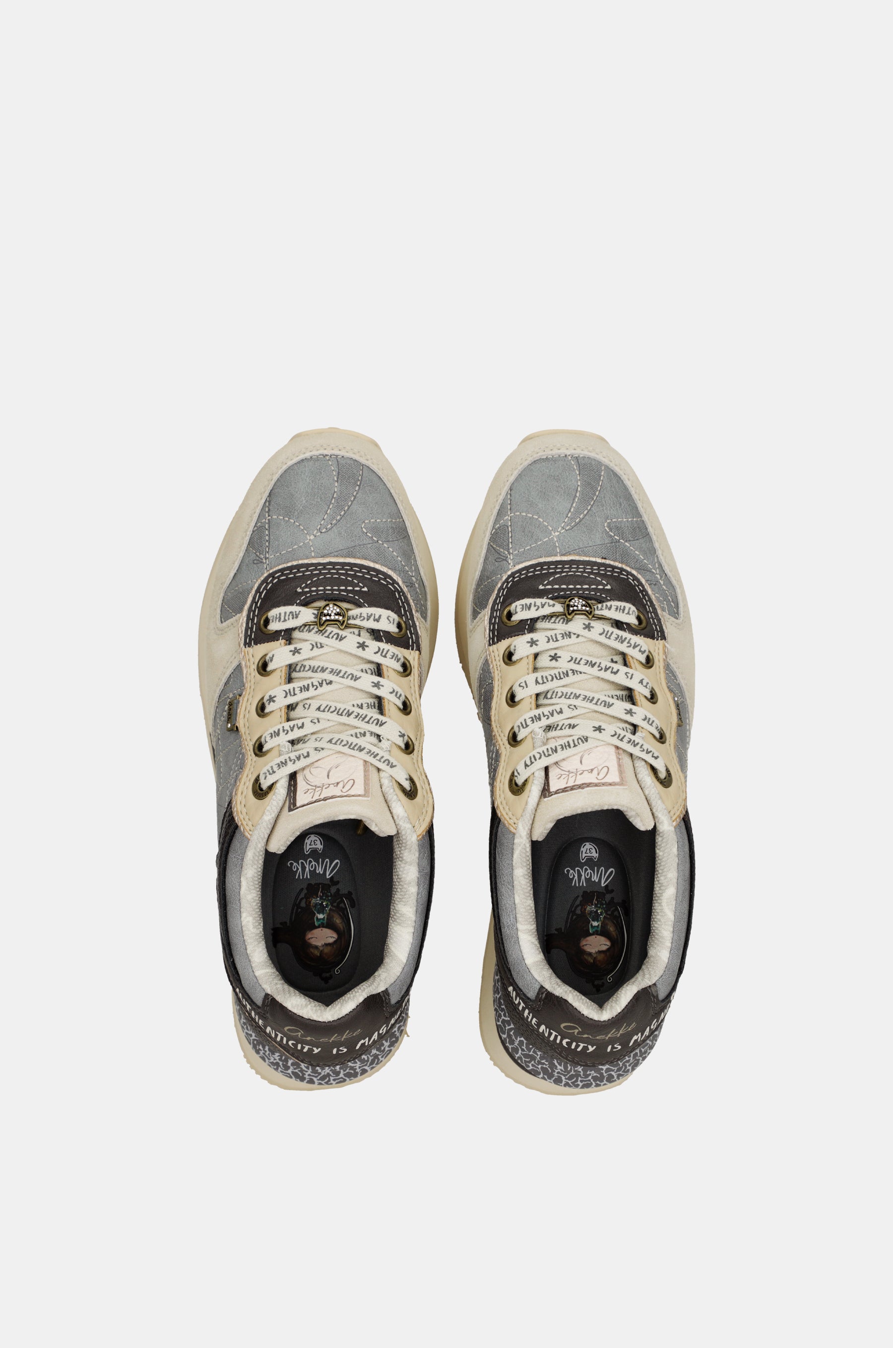 Blaue-beige Sneaker