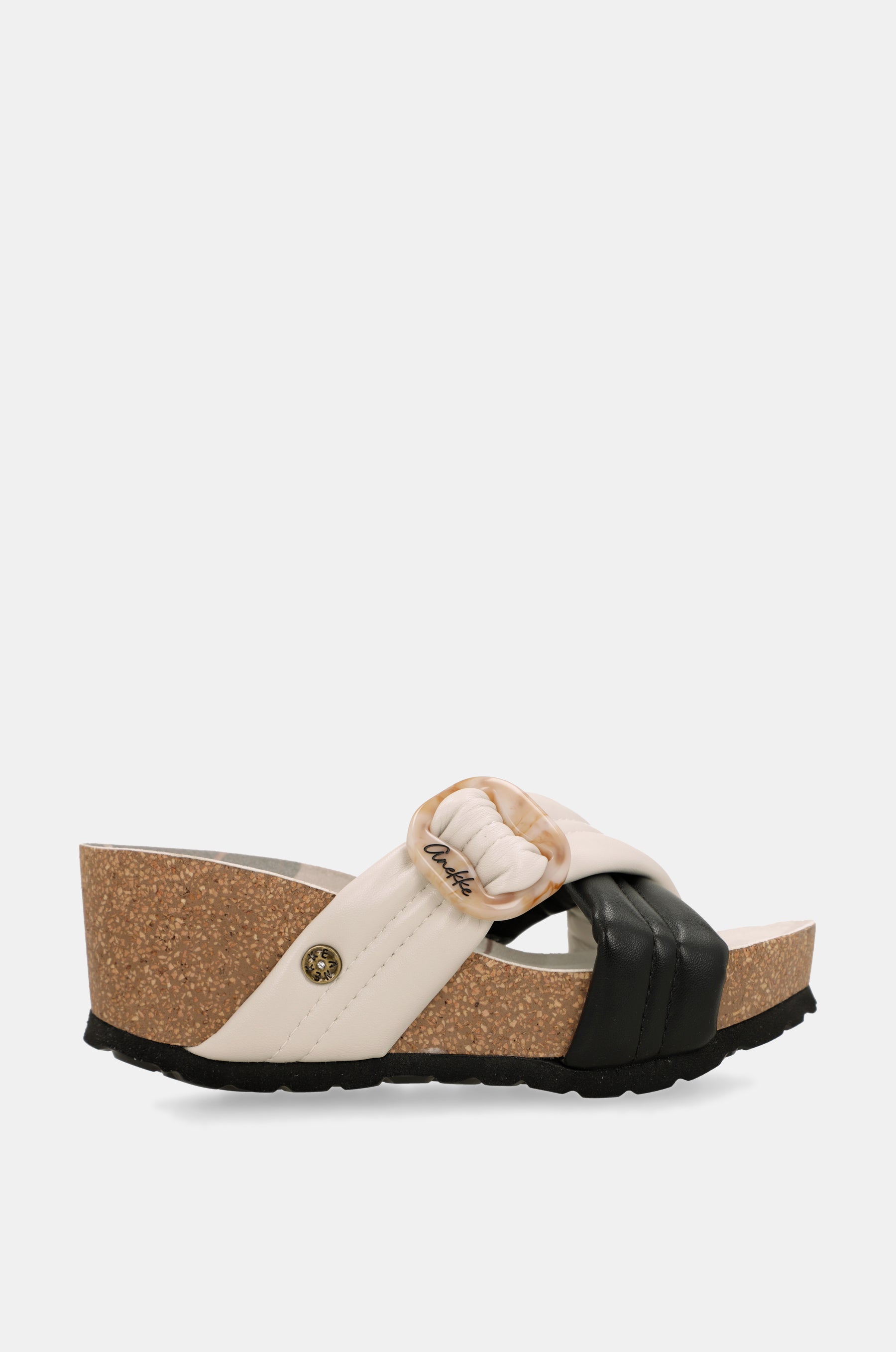 Schwarz-weiße Kreuzsandalen