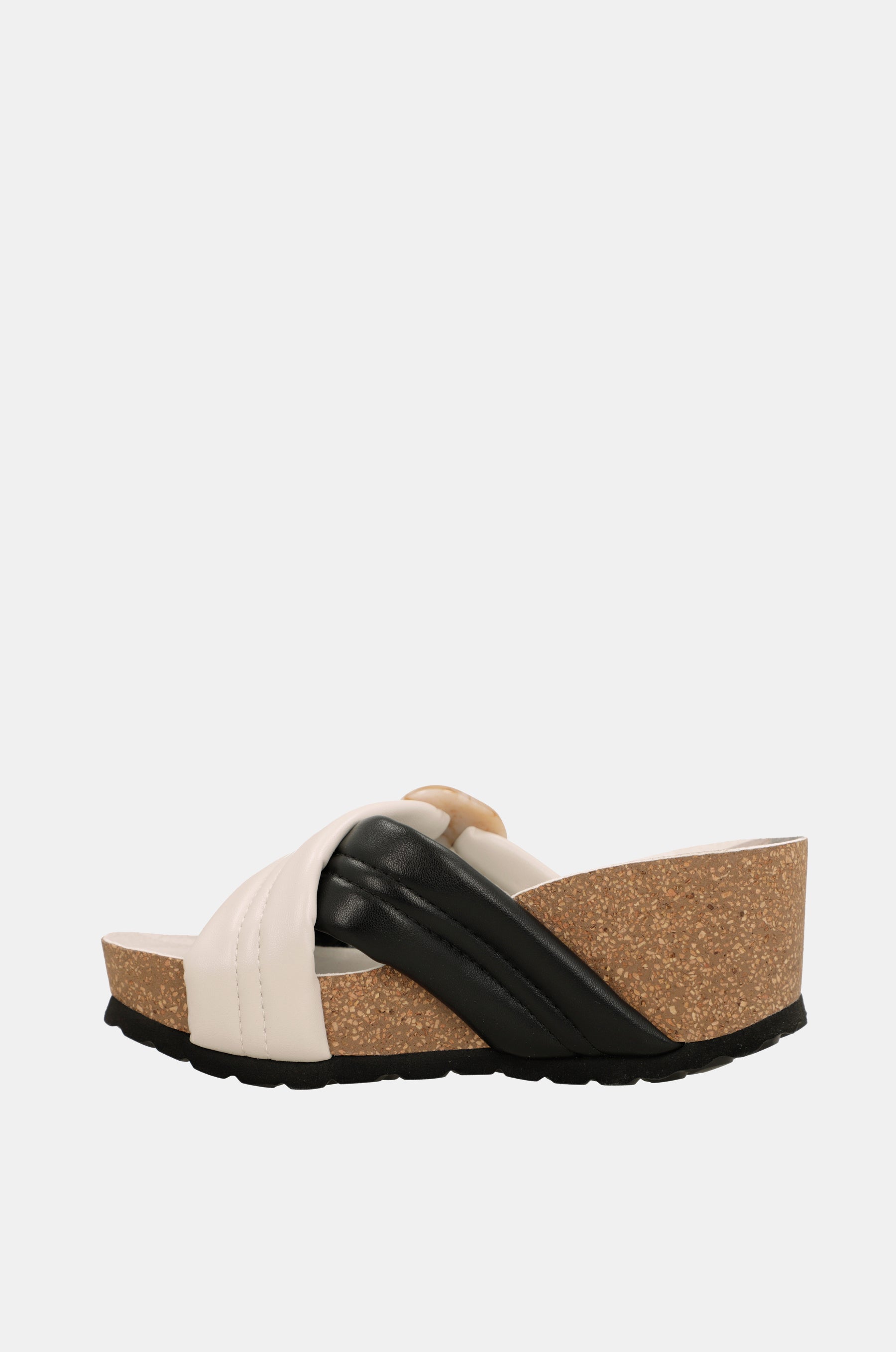 Schwarz-weiße Kreuzsandalen