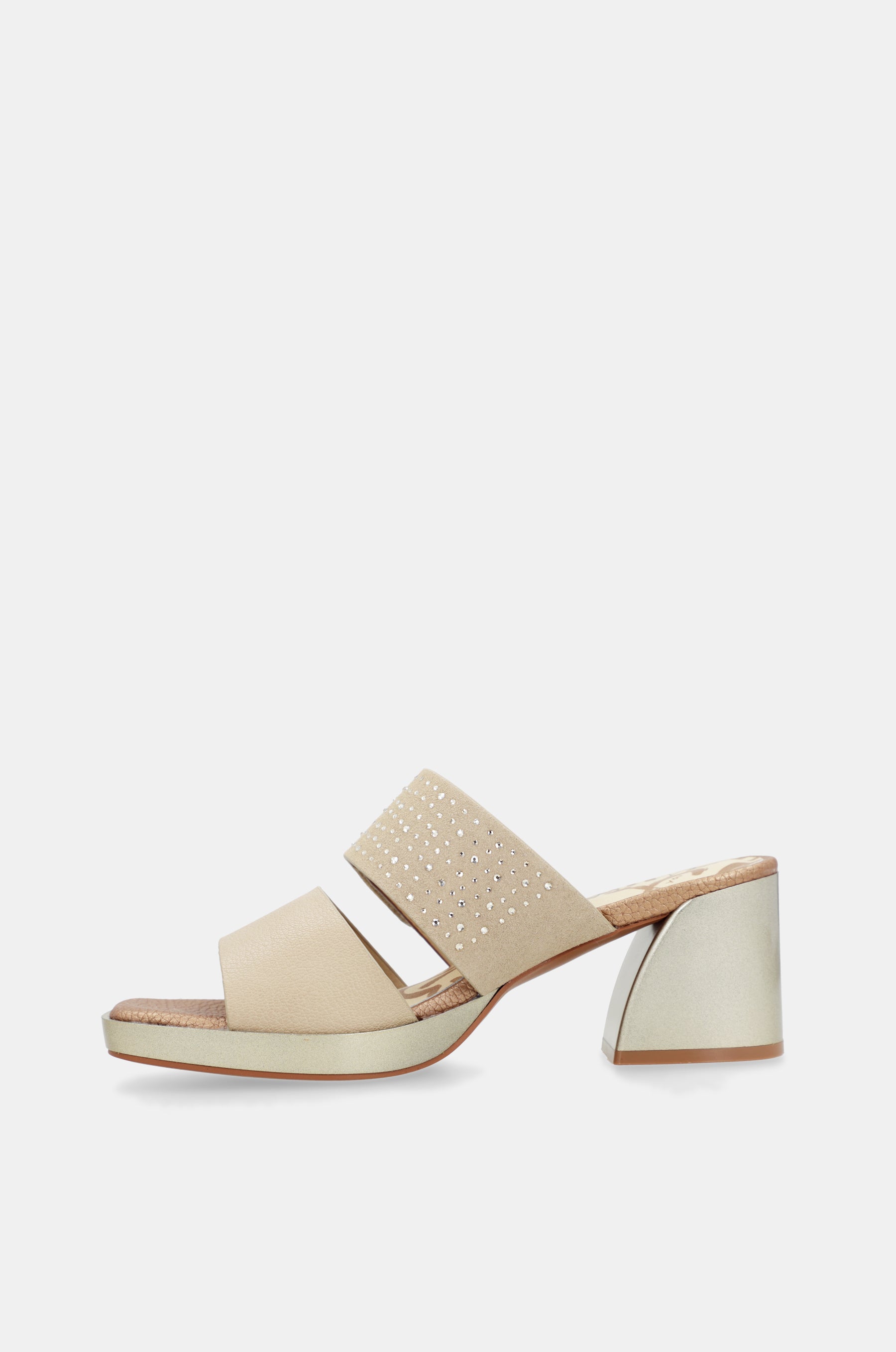 Beige Sandalen mit Strass
