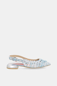 Blaue Slingback-Ballerinas