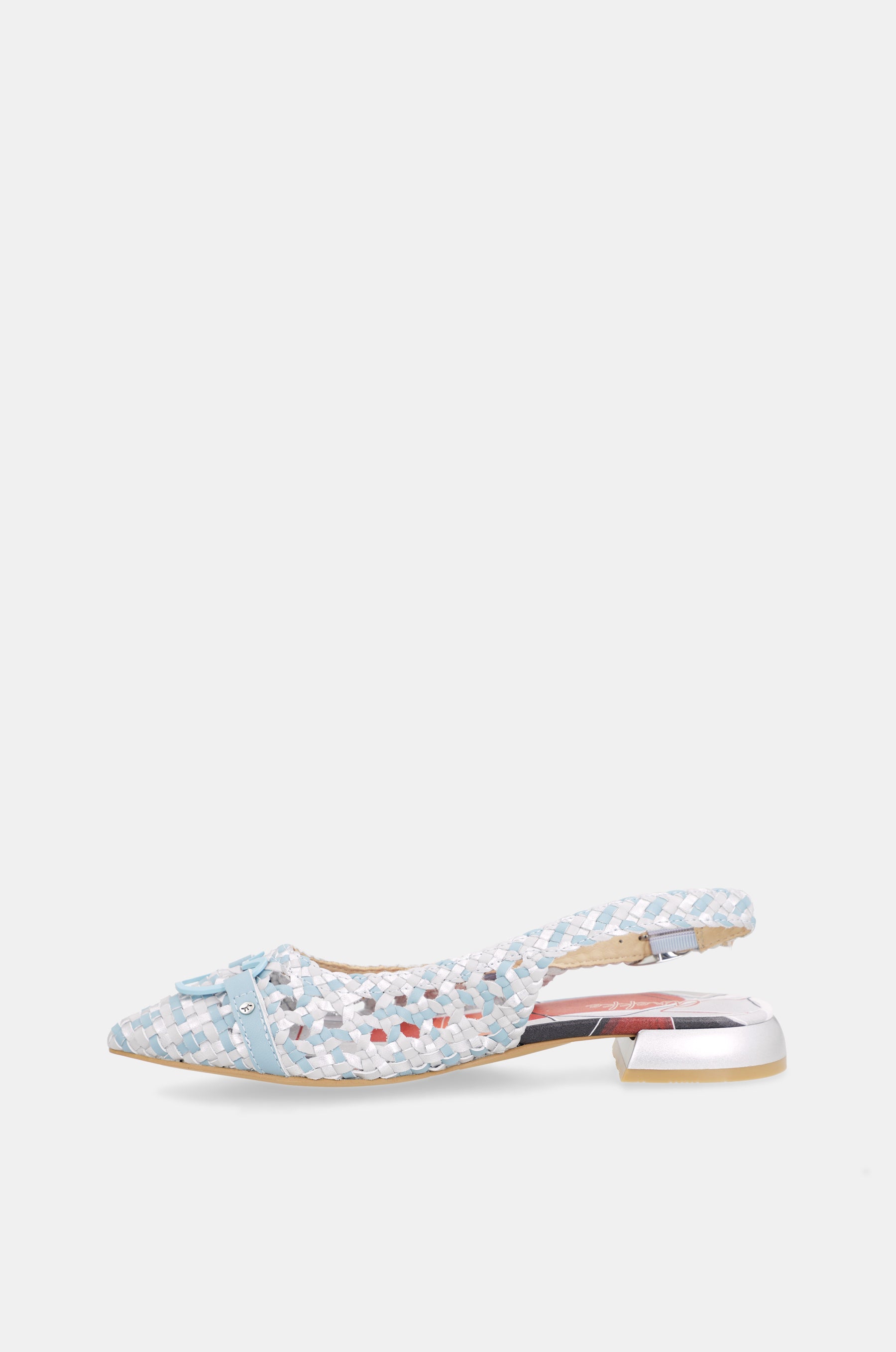 Blaue Slingback-Ballerinas