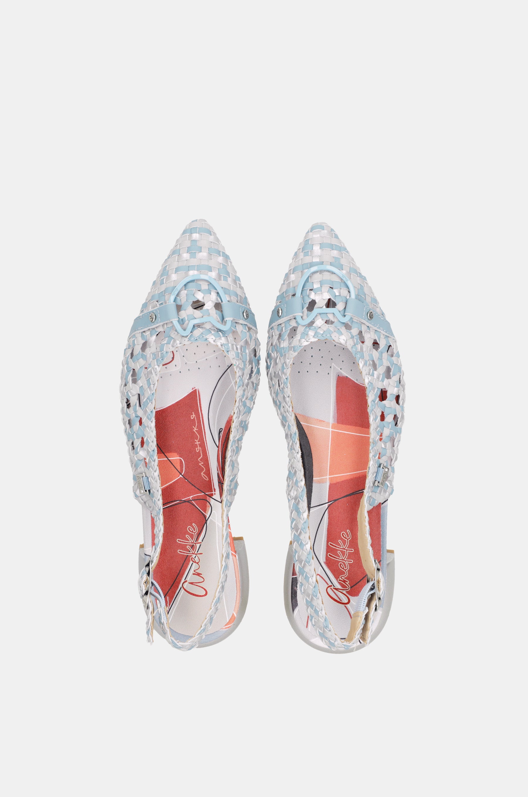 Blaue Slingback-Ballerinas