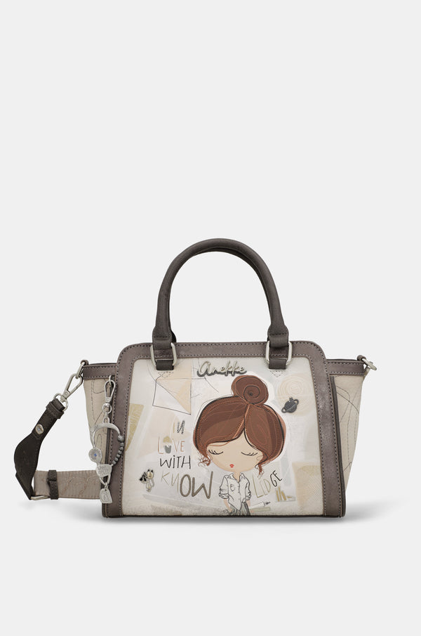 Tasche mit kurzem Griff und Umhängeriemen Sophia