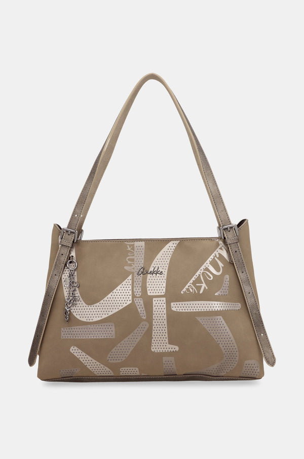 Schultertasche Taupe