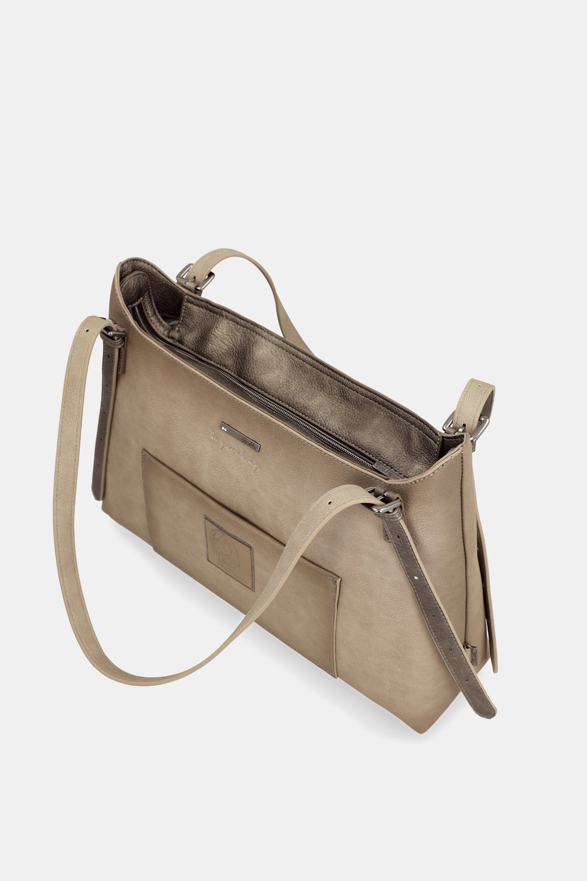 Schultertasche Taupe