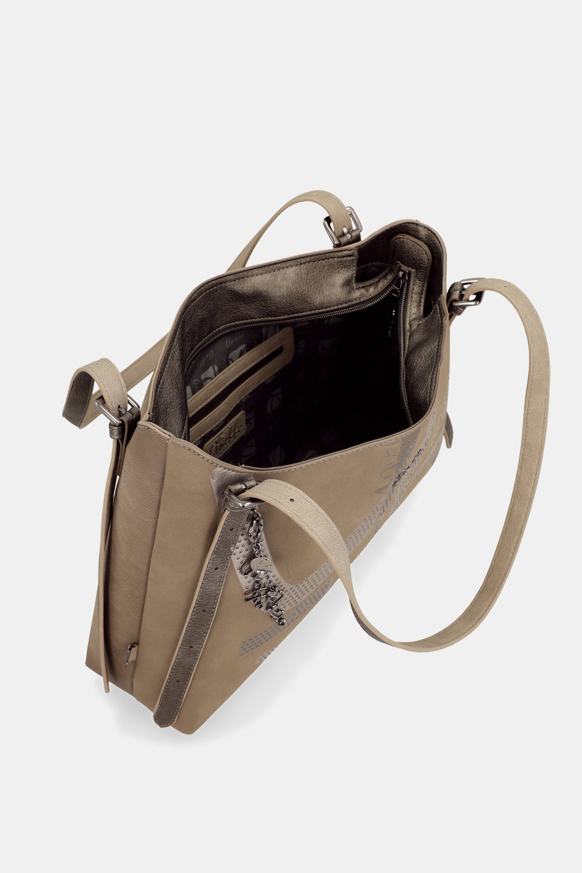 Schultertasche Taupe