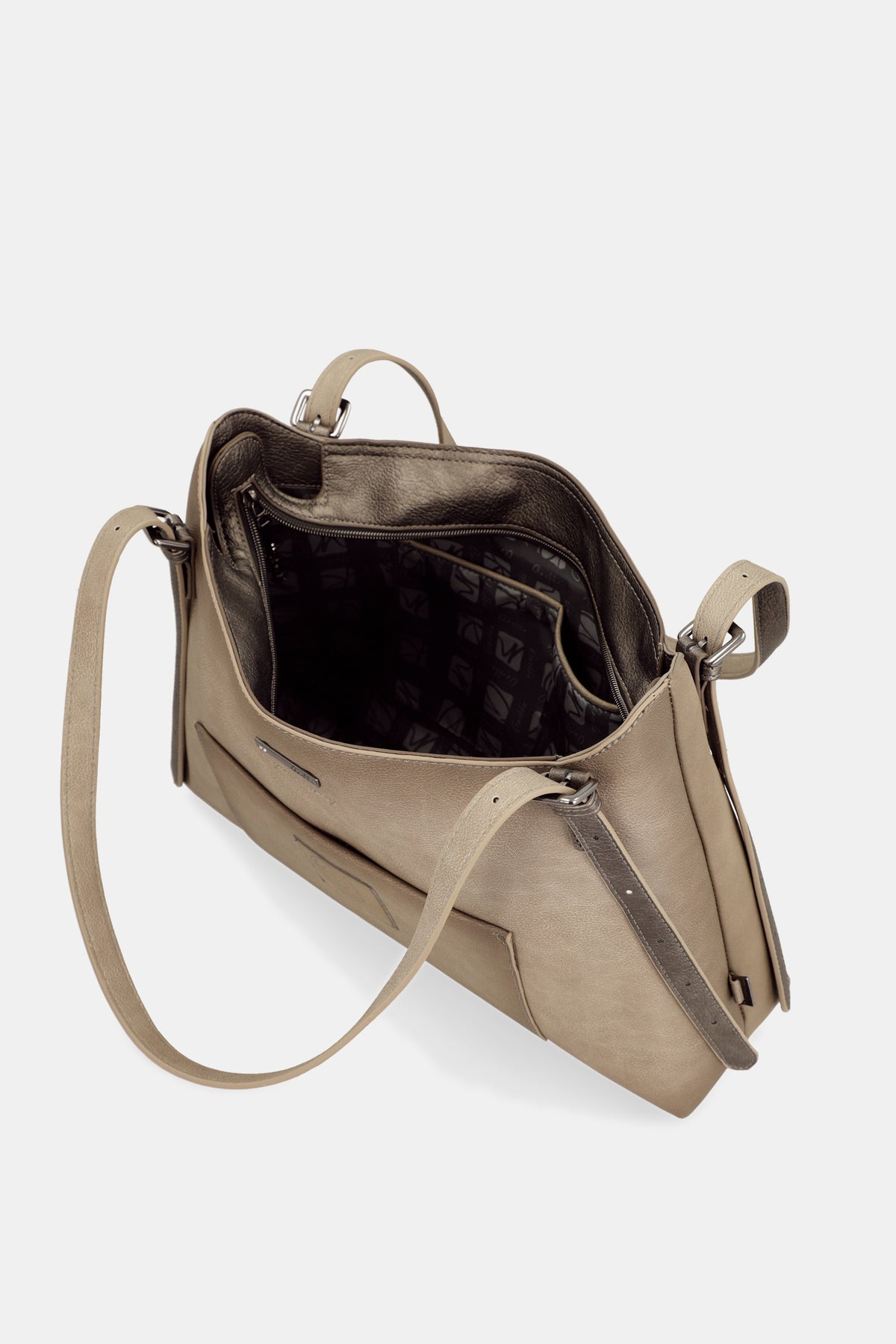 Schultertasche Taupe