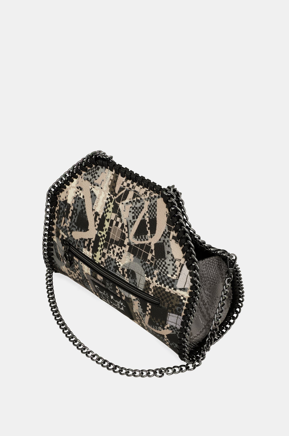 Schultertasche Iron mit metallischem Griff