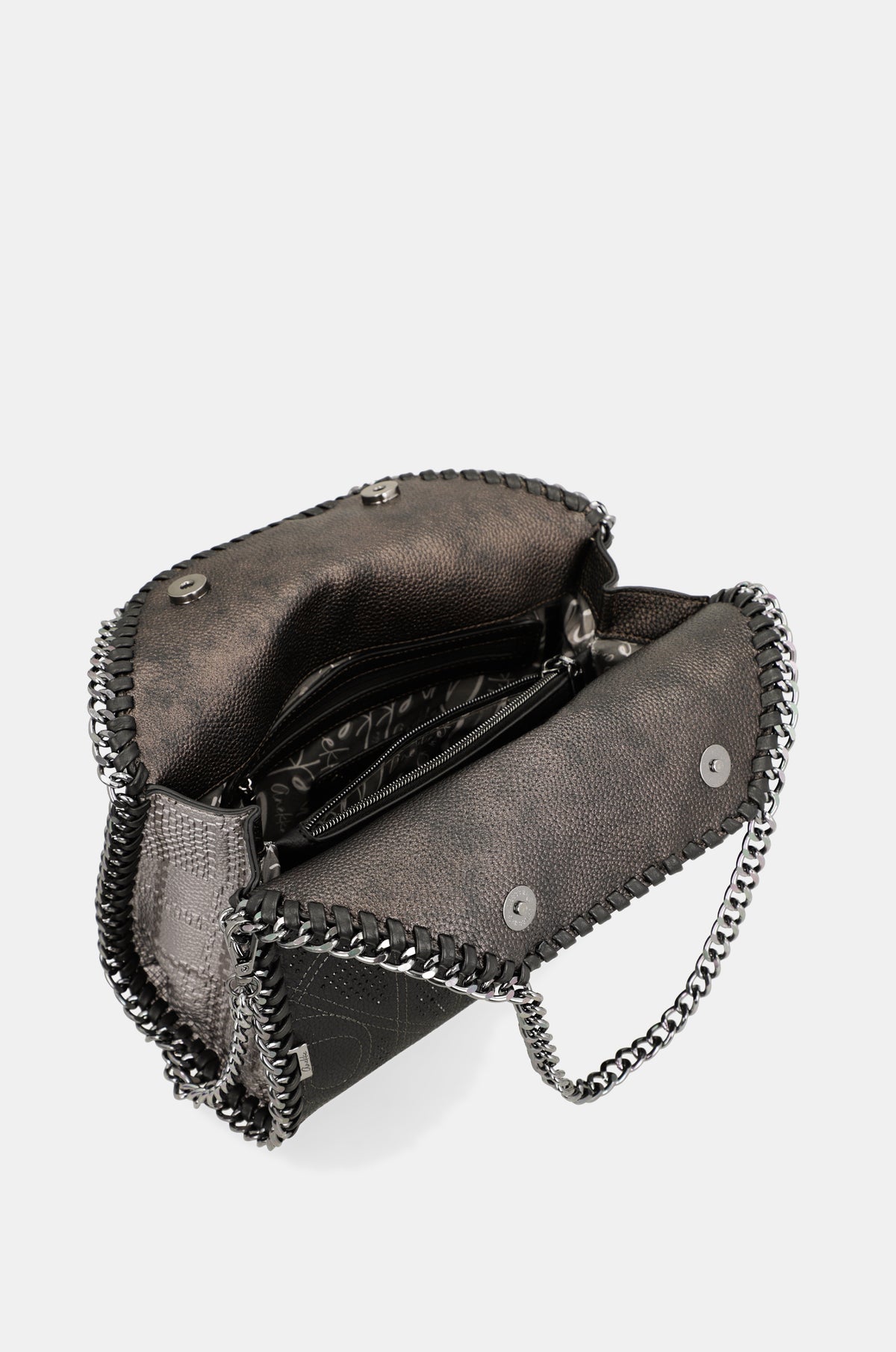 Schultertasche Iron mit metallischem Griff