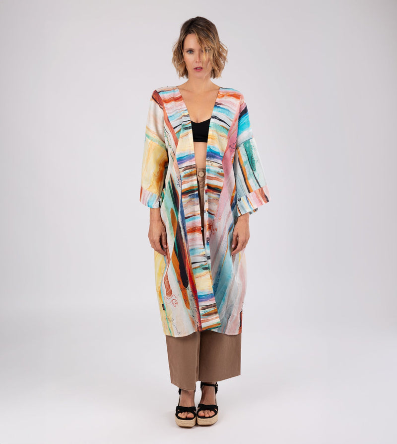 Langer bedruckter Kimono von Studio