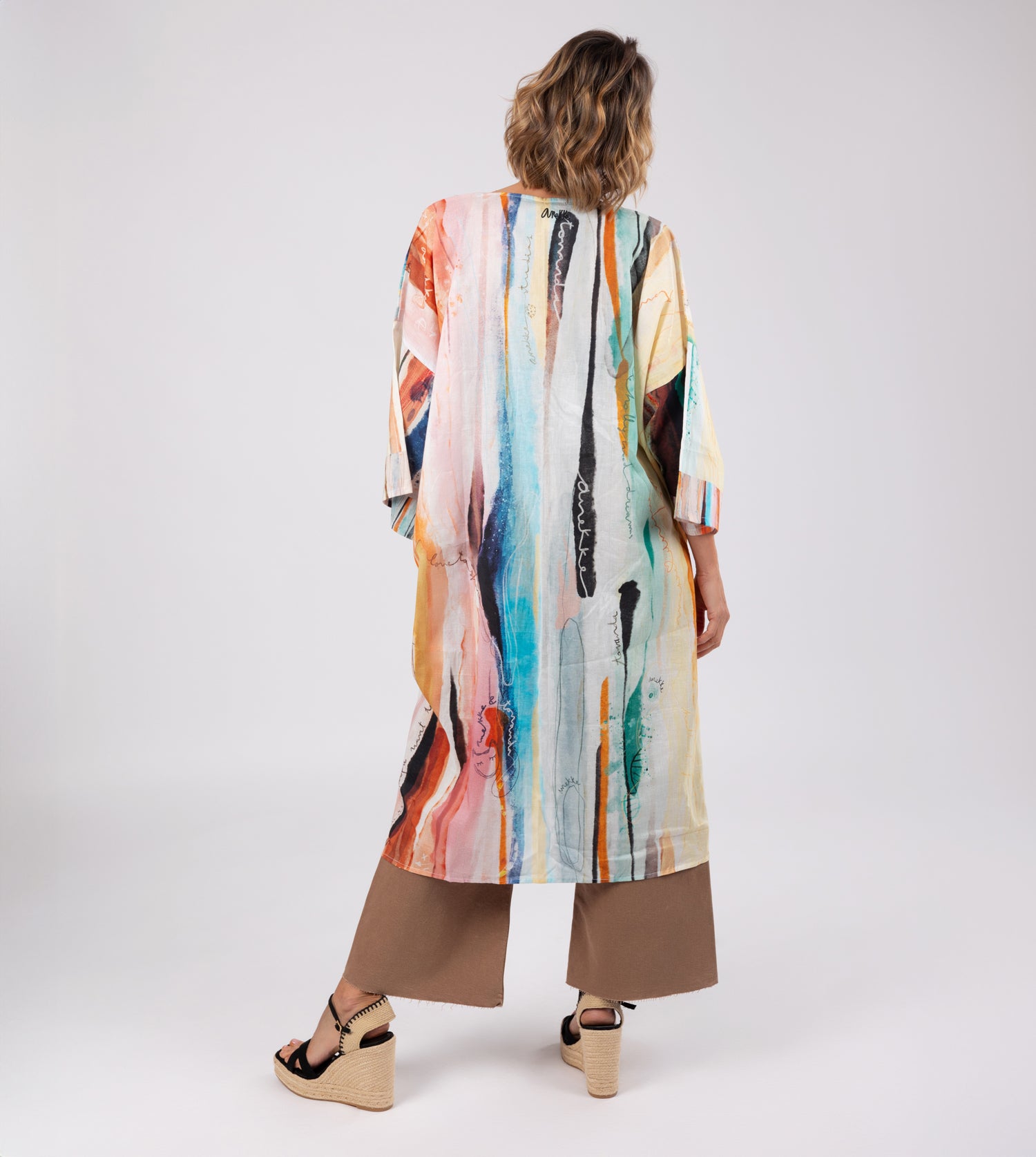 Langer Kimono mit Studio-Print