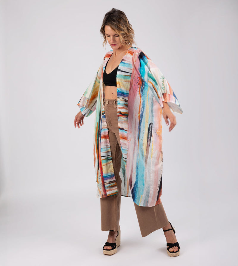 Langer bedruckter Kimono von Studio