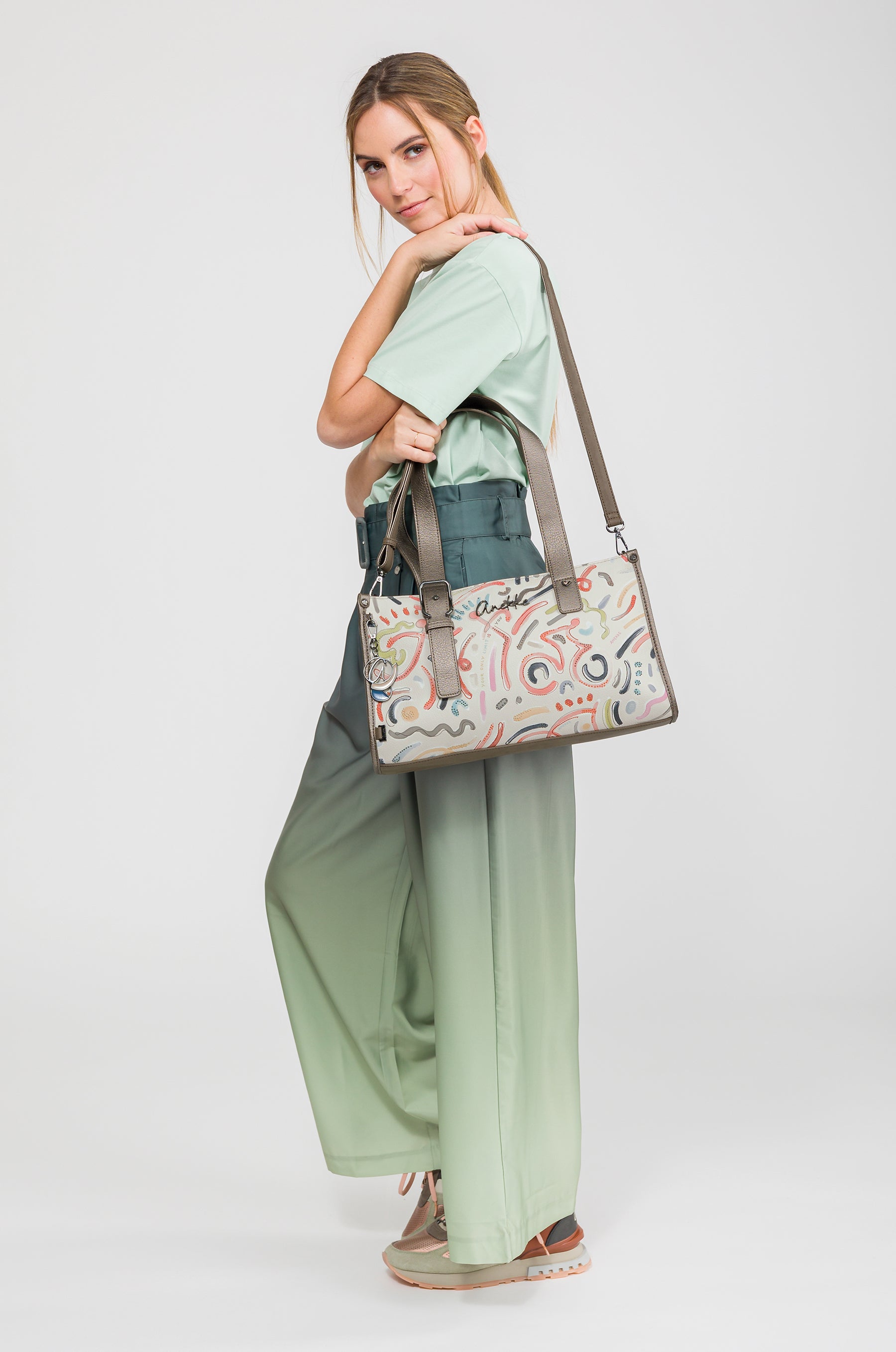 Tasche de zwei Griffen und Umhängeriemen Olympia