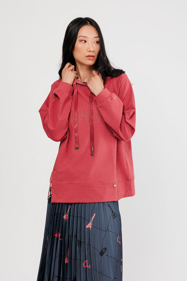 Sweatshirt mit Kapuze terracotta