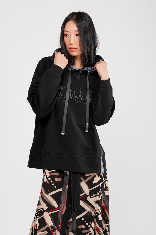 Sweatshirt mit Kapuze schwarz