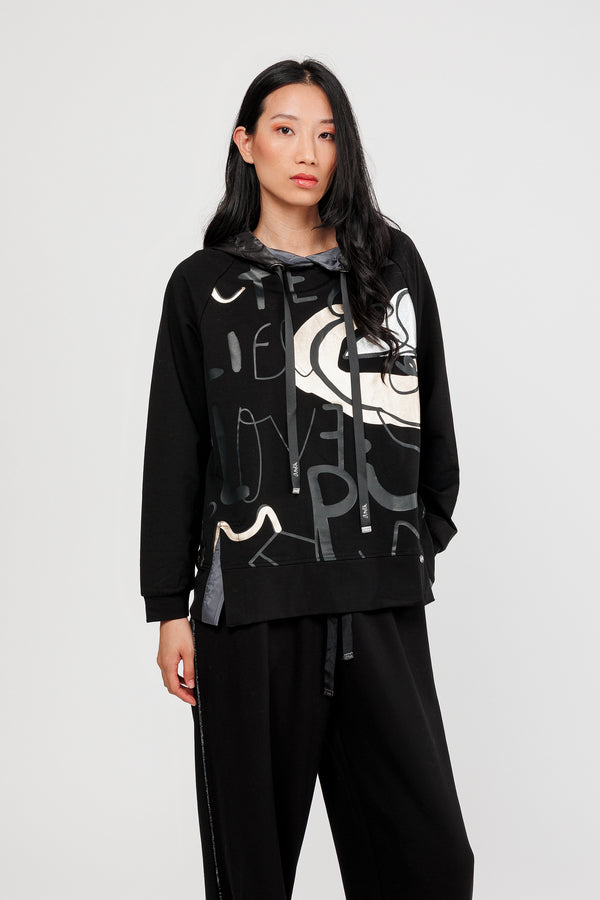 Sweatshirt mit Kapuze schwarz Nature Koko