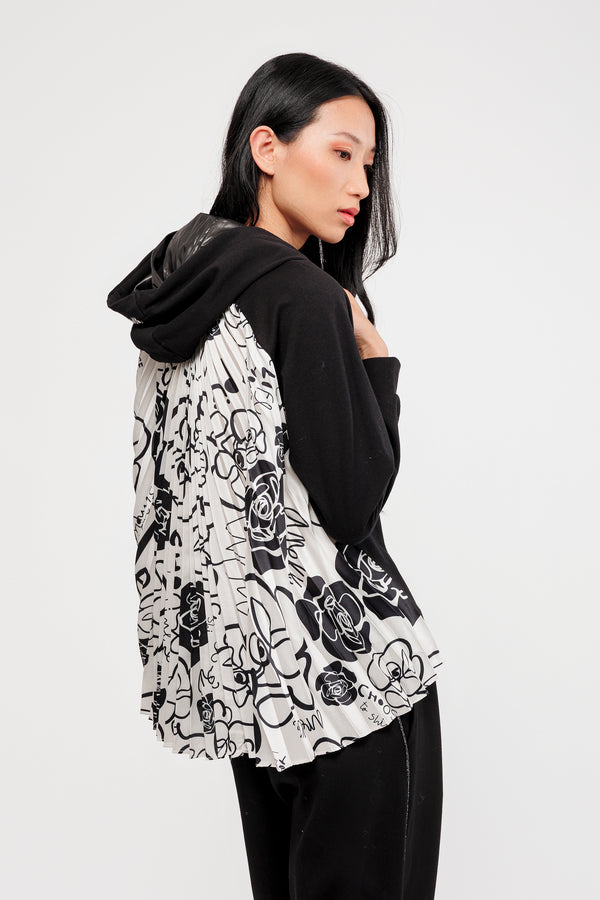 Sweatshirt mit Kapuze gemustert