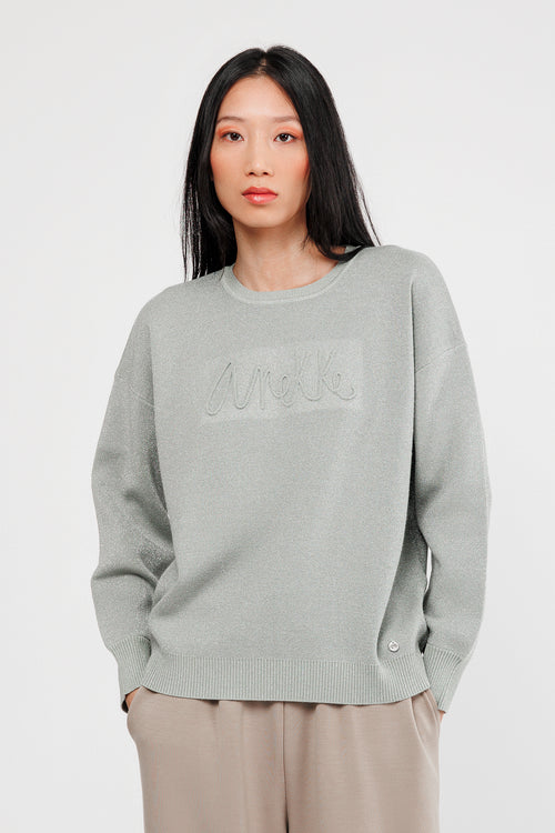 Pullover mint metallisch