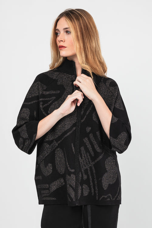 Cardigan schwarz und silber