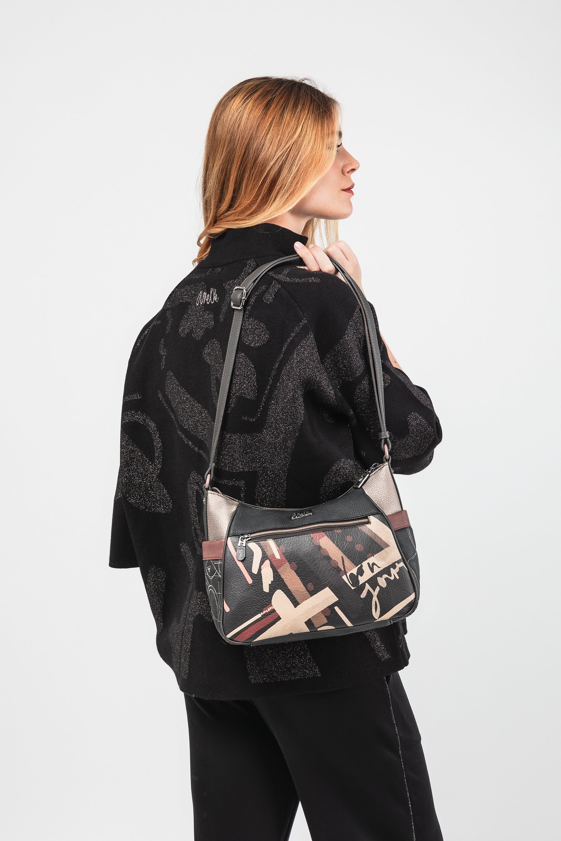 Schultertasche mit Umhängeriemen Mademoiselle groß