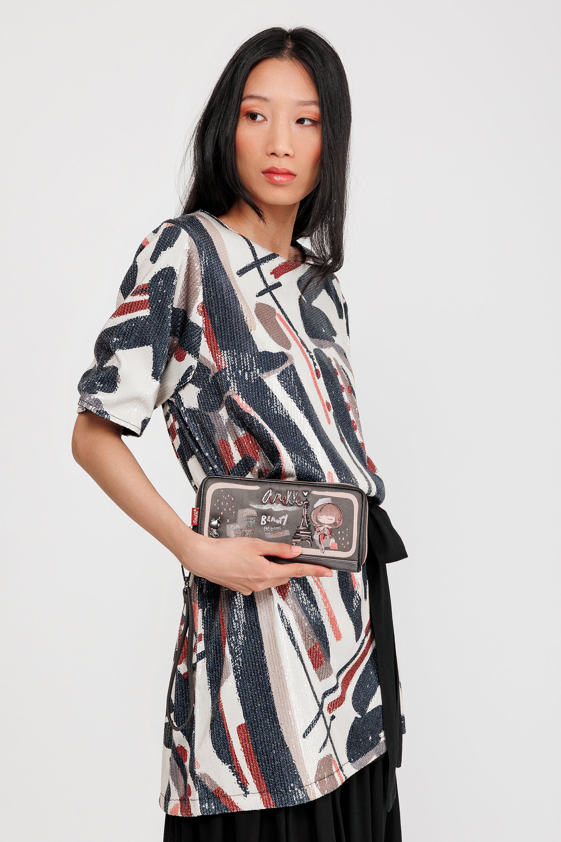 Brieftasche gemustert RFID Mademoiselle groß