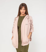 Beige Jacke im Poncho-Stil