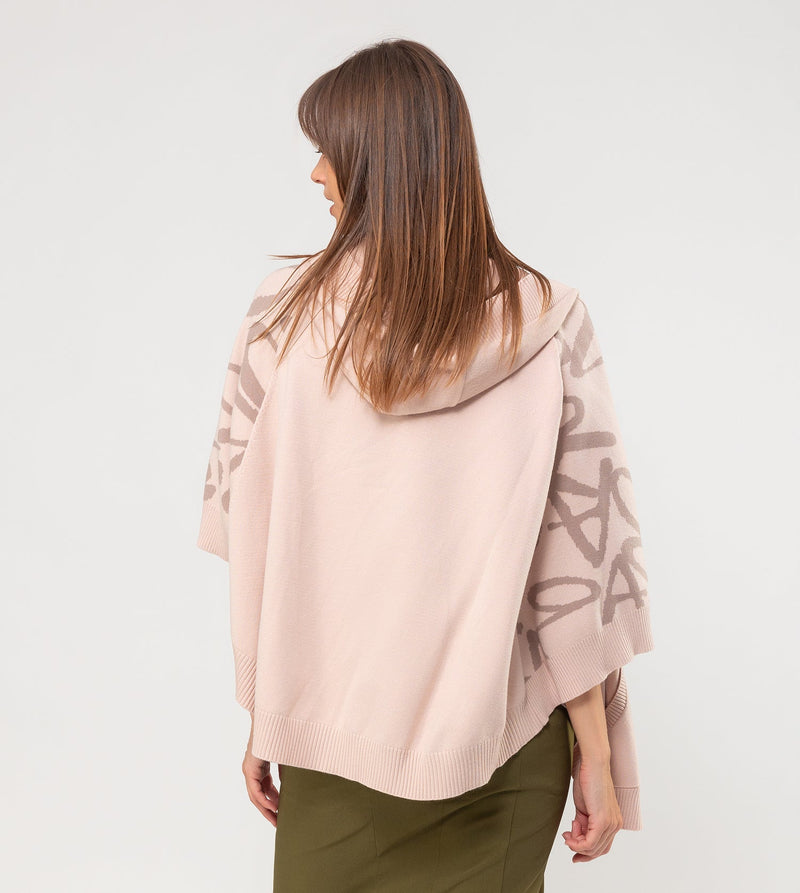 Beige Jacke im Poncho-Stil