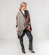 Leichter Poncho mit Print