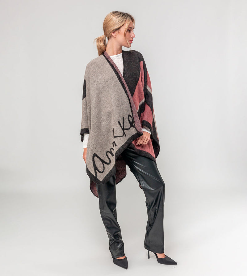 Leichter Poncho mit Print