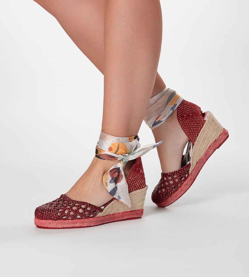Rote Keilsandalen Alma