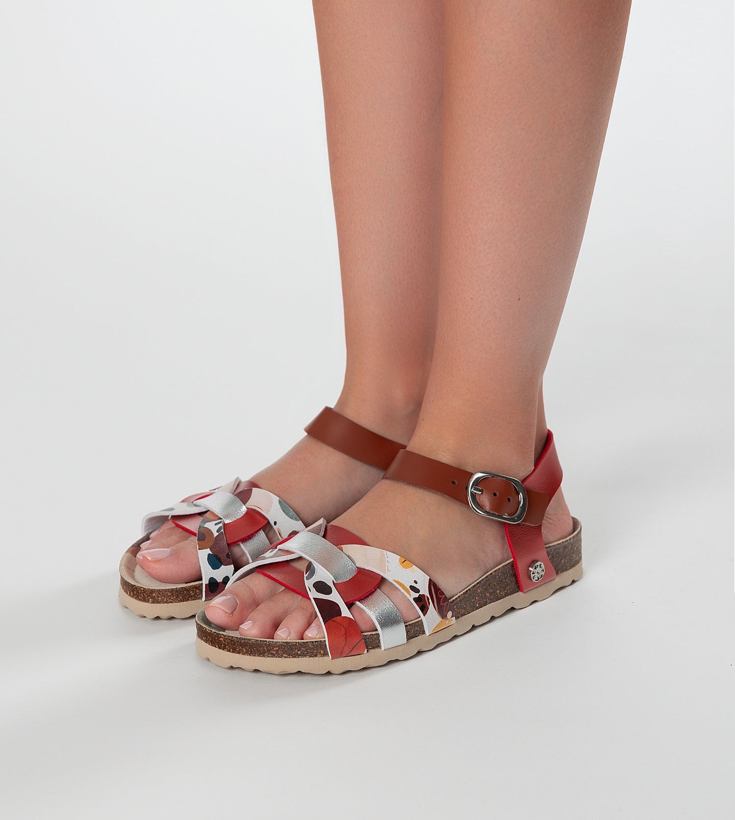Alma rote Sandalen mit Riemchen