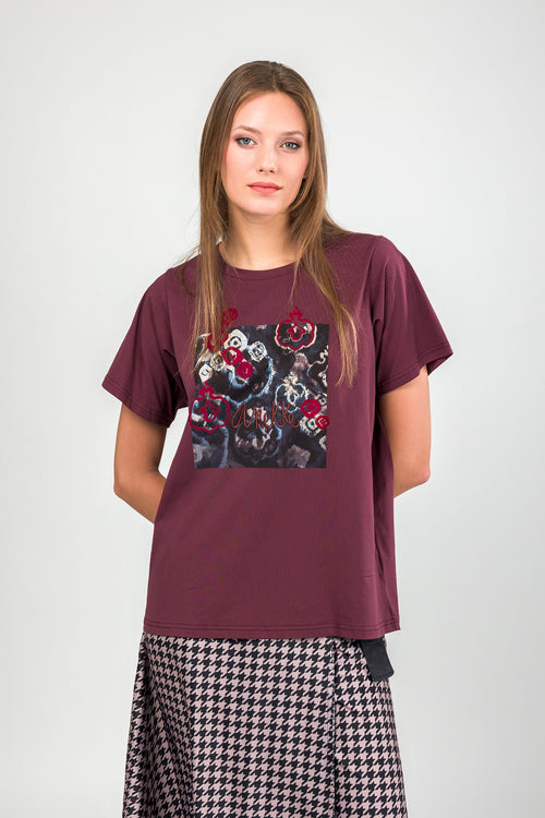 Kurzarm-T-Shirt bordeaux Manifesto