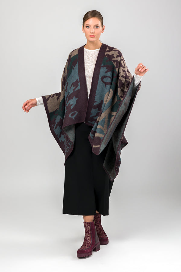 Poncho blau und violett