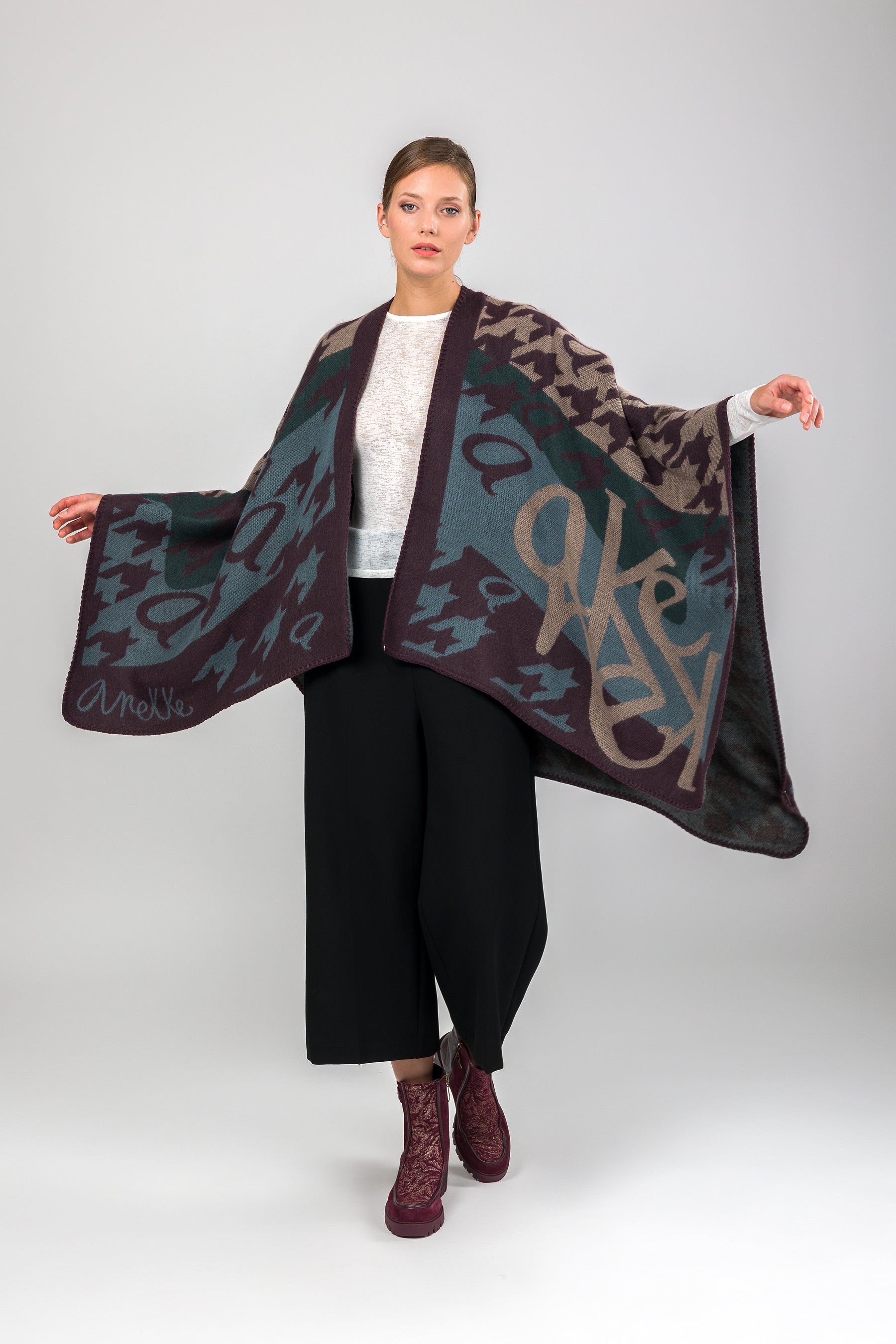 Poncho blau und violett