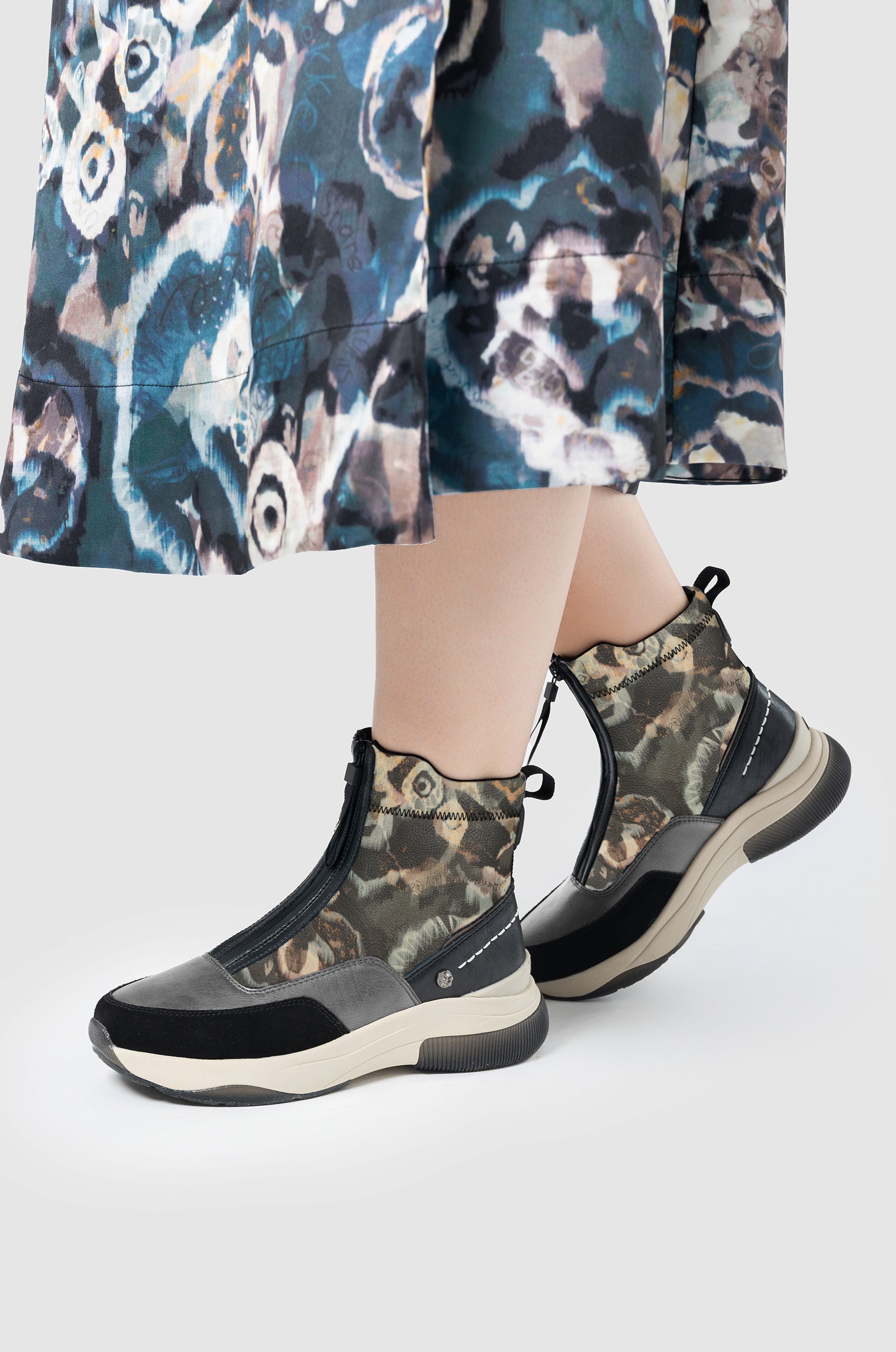 Sport-Booties anthrazit gemustert