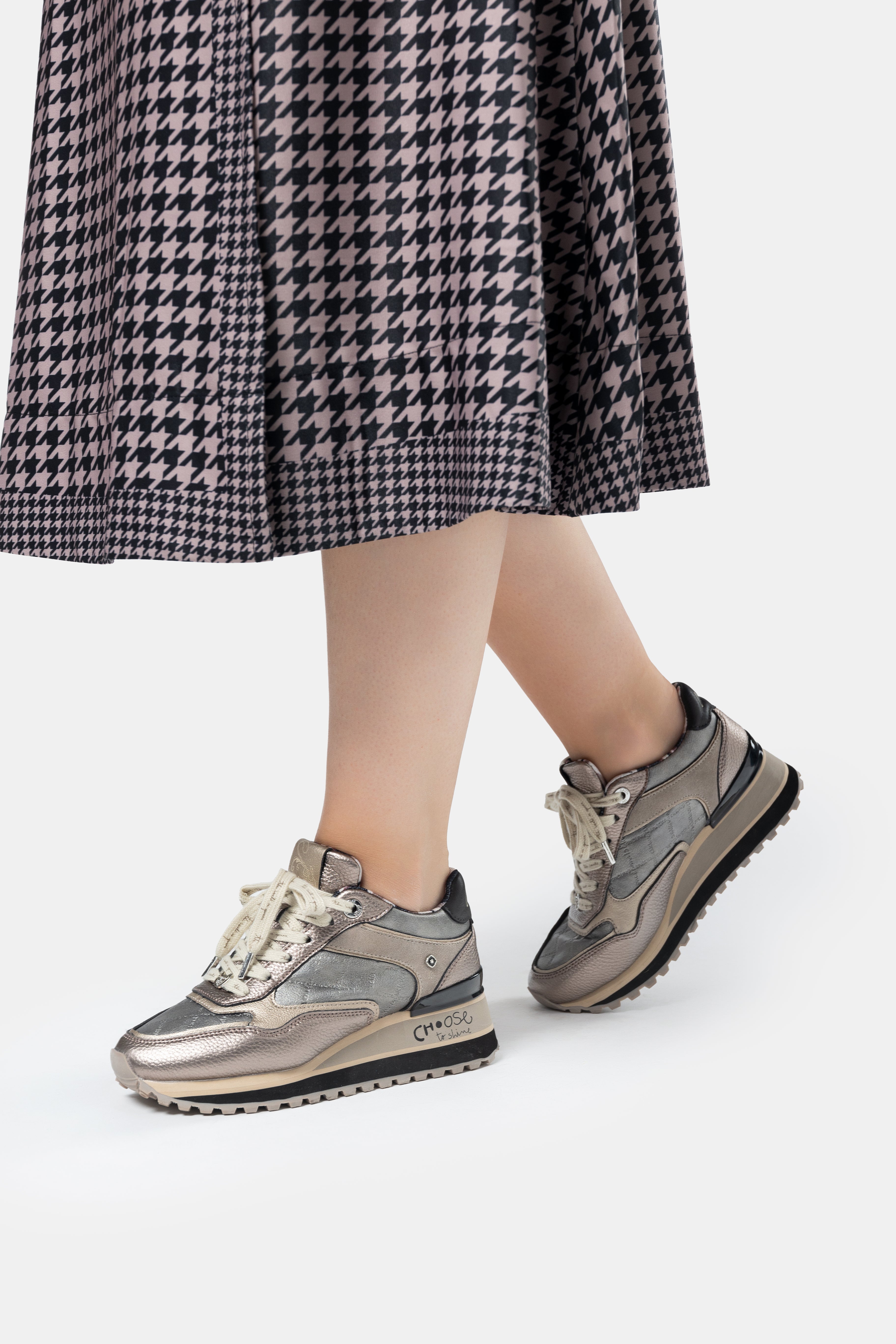 Sneakers Platform metallisch