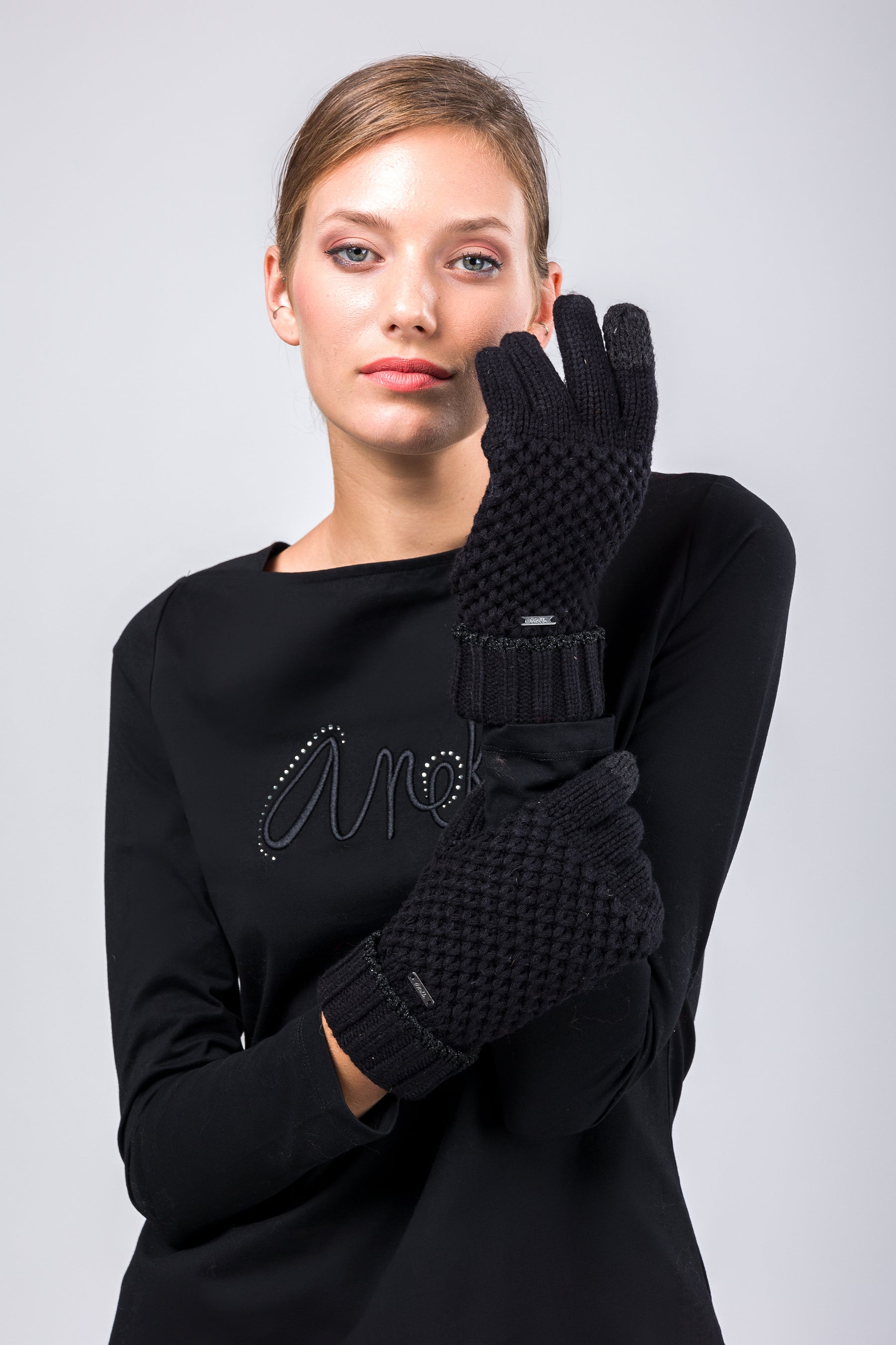 Strickhandschuhe schwarz