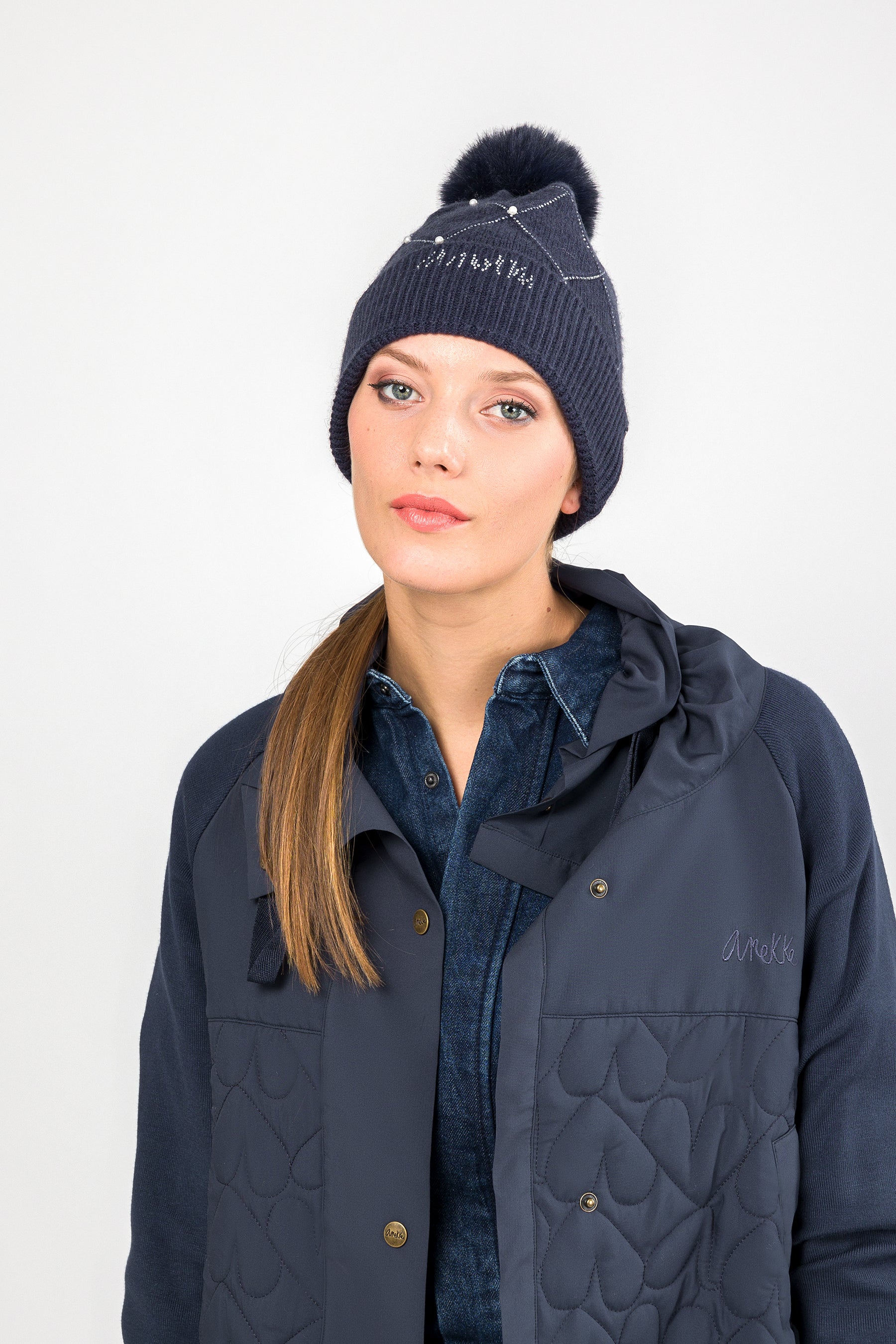 Strickmütze marineblau