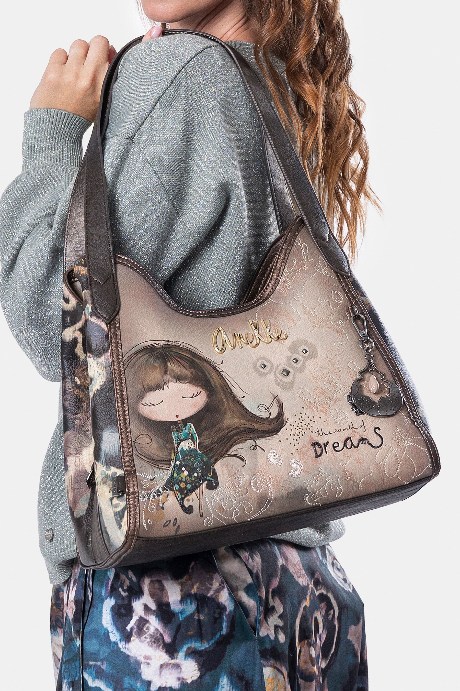 Schultertasche mit 2 Henkeln Real