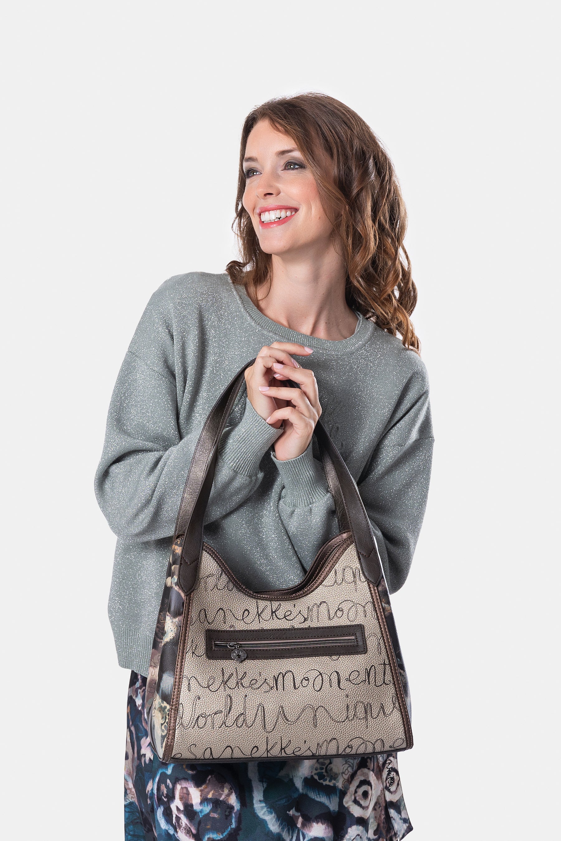 Schultertasche mit 2 Henkeln Real
