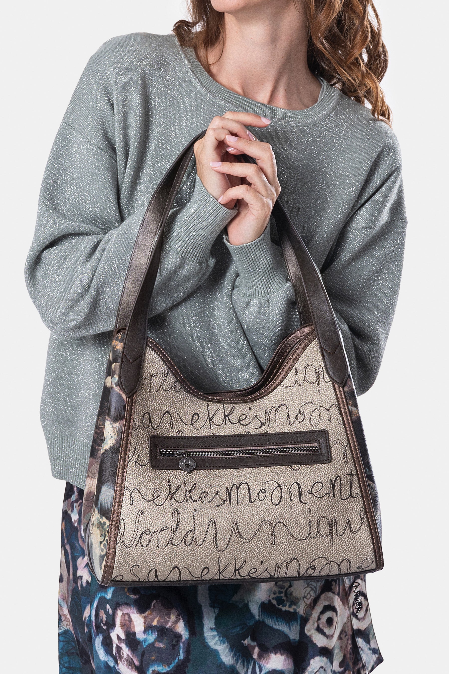 Schultertasche mit 2 Henkeln Real