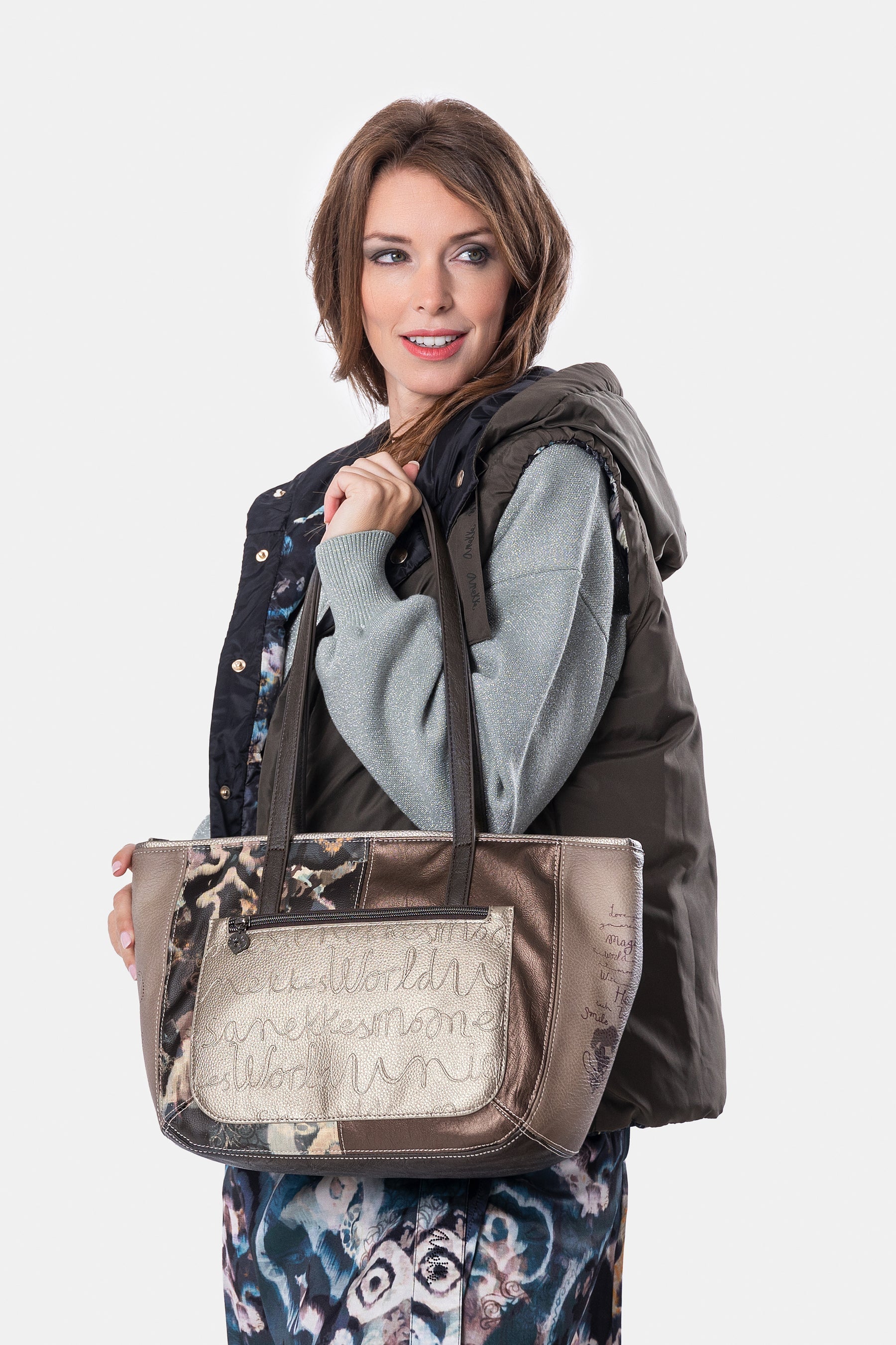 Schultertasche Real groß