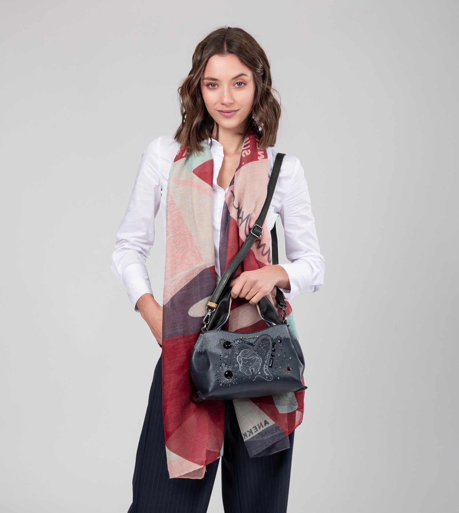 Studio – Marineblaue Tasche mit 2 Griffen